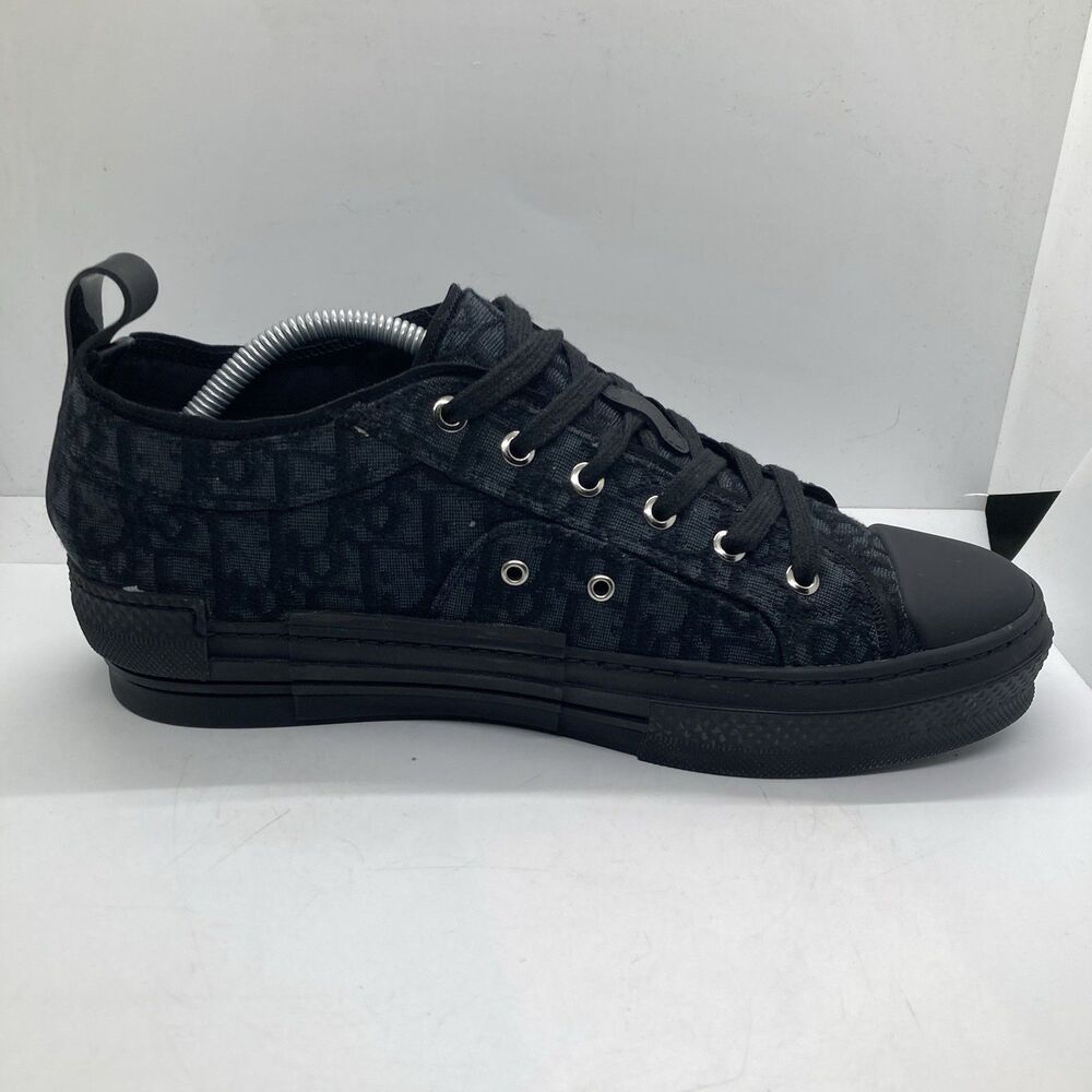 DIOR B23 Black Oblique Jacquard Low Top Mens 9.5 Sneakers - Picture 6 of 10